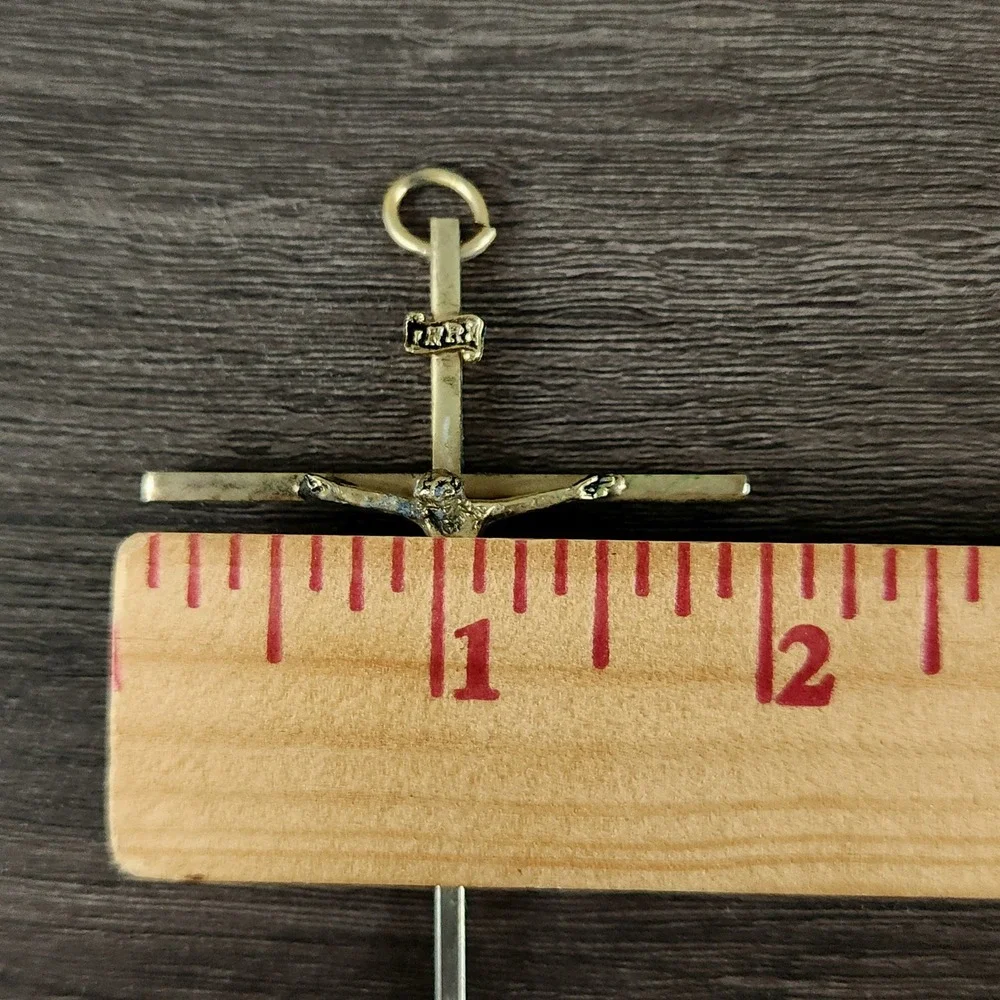 Large Vintage INRI Crucifix Pendant 3.5